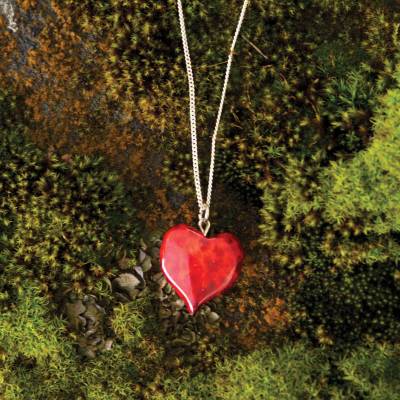 Burlwood Heart Necklace from Finland