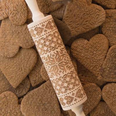 Engraved Knit Rolling Pin