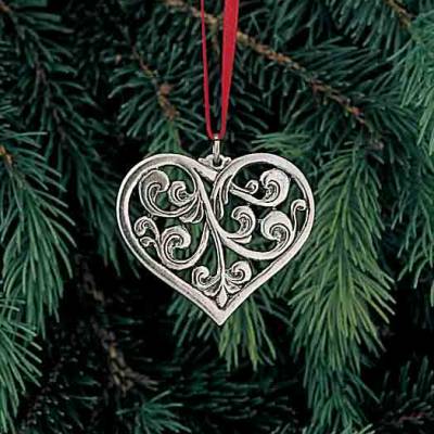Heart Norwegian Pewter Ornament