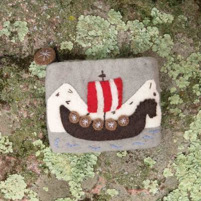 Felt Viking Ship Coin Purse