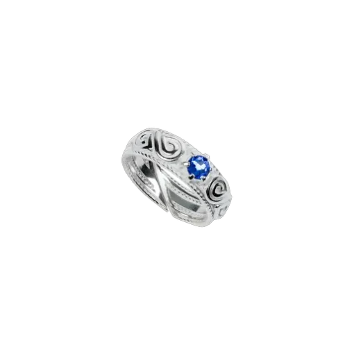Crossing - Infinity Ring with Blue Crystal, Silver