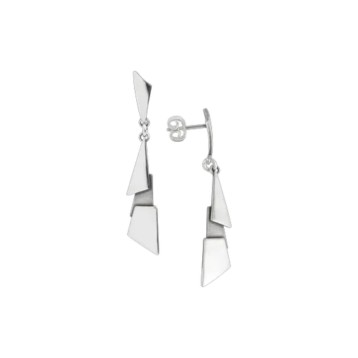 Crossing - Sail Dangle Earrings, Oxidized Silver