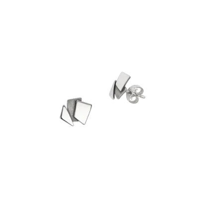 Crossing - Sail Stud Earrings, Oxidized Silver