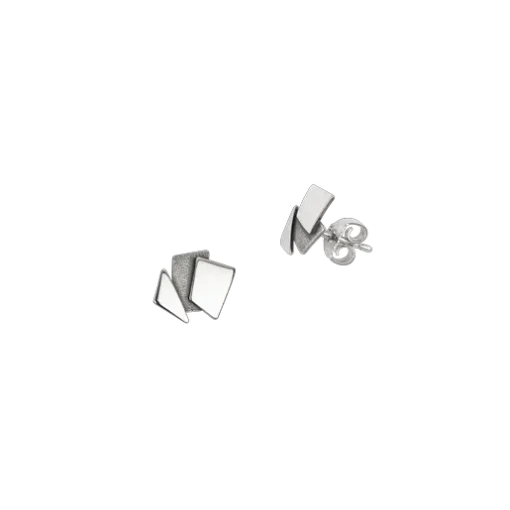 Crossing - Sail Stud Earrings, Oxidized Silver